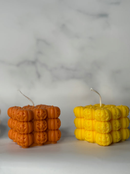 Pumpkin stack bubble candle